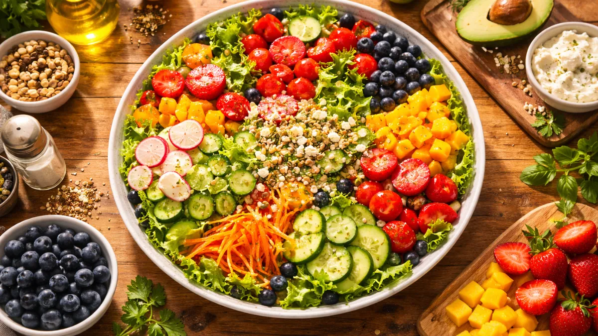 وجبة حجمية غنية بالخضروات والفواكه لشبع أكبر