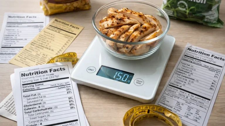 حساب السعرات الحرارية باستخدام الميزان والملصقات الغذائية