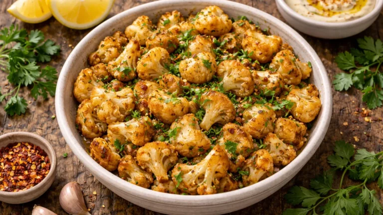 زهيرات قرنبيط مقلية بدون تغليف بقوام ذهبي مقرمش.