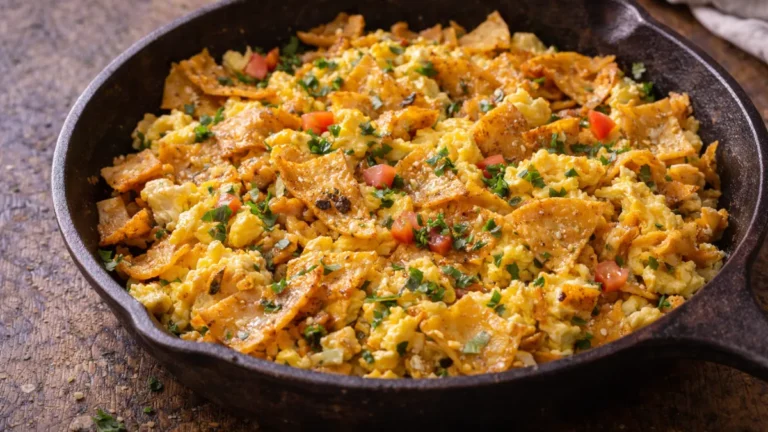 طبق ميغاس مكسيكي سهل محضر بالبيض وتورتيلا الذرة